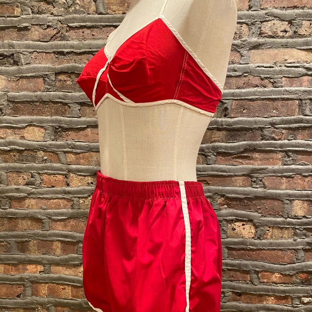 VTG Set Red 70s Swim trunks & 50s halter S/M